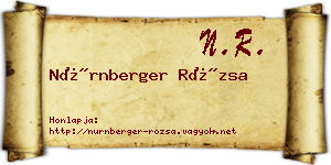 Nürnberger Rózsa névjegykártya