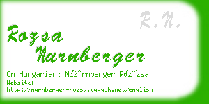 rozsa nurnberger business card